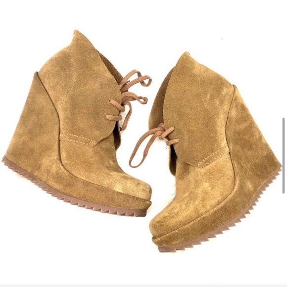 Pedro Garcia Suede Platform Wedge Booties (NWT) - Picture 4 of 8